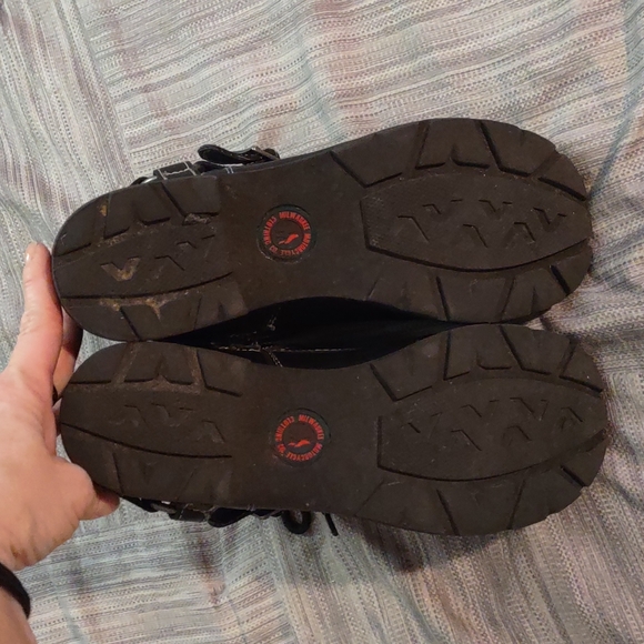 Milwaukee Ladies Paragon Side Zip Blk Lace Up Motorcycle Boots Size 7 1/2 - Picture 5 of 6